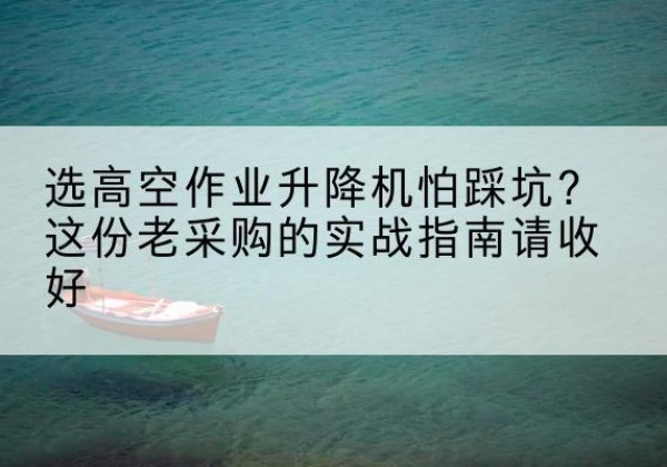 蒙自高空作业升降机厂家推荐-选高空作业升降机怕踩坑？这份老采购的实战指南请收好