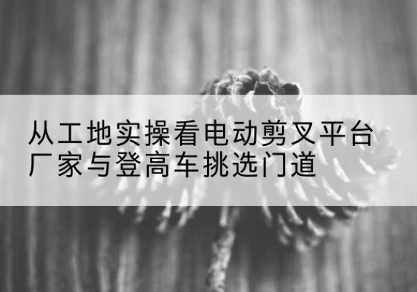 蒙自电动剪叉升降平台厂家-从工地实操看电动剪叉平台厂家与登高车挑选门道